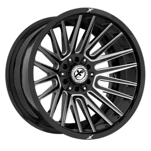 XF OFFROAD Gloss Black Milled XF-234 22x12 6x135/6x139.7 Wheels