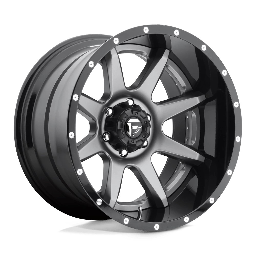 FUEL D238 RAMPAGE 20x10 6x139.7 -19 MATTE GUN METAL BLACK LIP