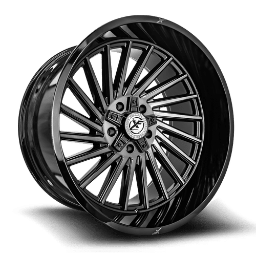XF OFFROAD Gloss Black Brushed Double Dark Tint XF-239GBBRDDT 20x10 8x165.1/8x170 Wheels