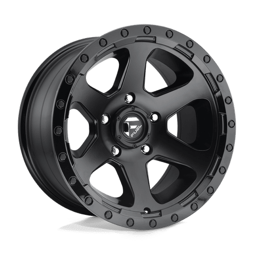 Fuel MATTE BLACK GLOSS BLACK LIP D589 17x9 5x127 Wheels