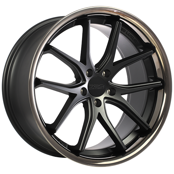 Satin Black - Black Stainless Lip 20x10.5 5x115 Conical 720 Luxury