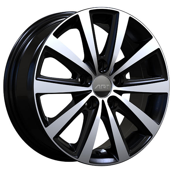 Gloss Black - Machined Face 15x6.0 5x112 Radius R13 ART replica