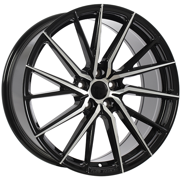 Gloss Black - Machined Face 20x8.5 5x114.3 Conical Ruffino
