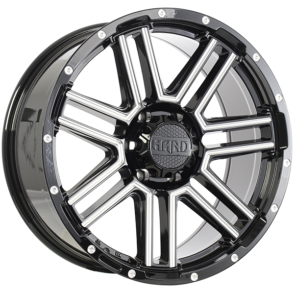Gloss Black - Milled Edge 18x9.0 6x139.7 Conical Ruffino HARD