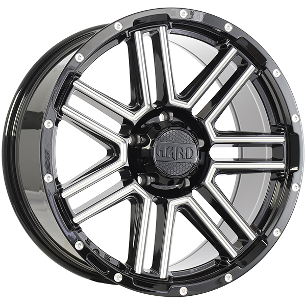 Gloss Black - Milled Edge 20x9.0 5x139.7 Conical Ruffino HARD