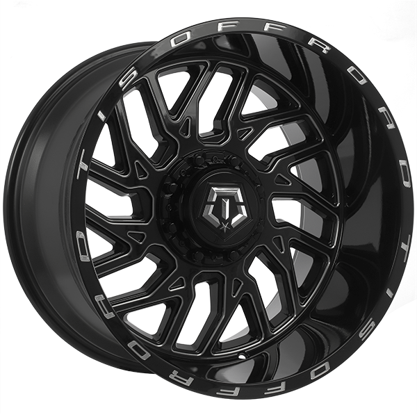 Gloss Black - Milled Edge 20x12.0 6x135/6x139.7 Conical TIS Wheels