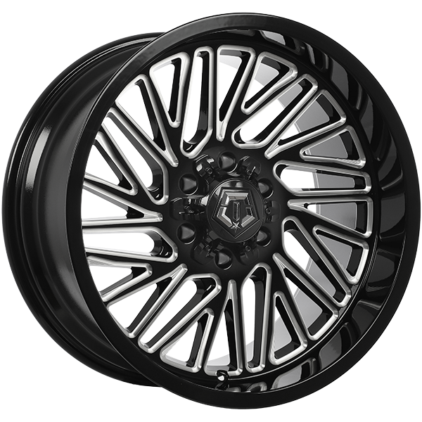 Gloss Black - Milled Edge 20x10.0 6x135/6x139.7 Conical TIS Wheels