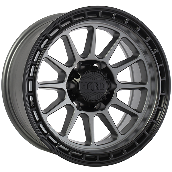 Satin Grey - Black Lip 17x8.5 6x139.7 Conical Ruffino HARD