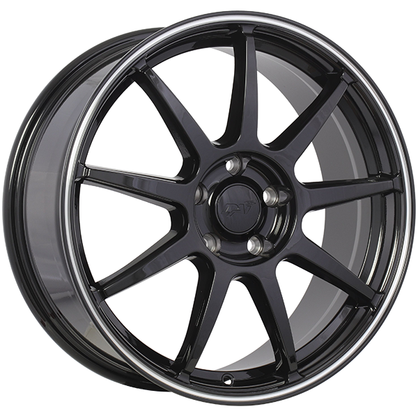 Gloss Black - Machined Lip 17x7.5 5x114.3 Conical DAI Wheels