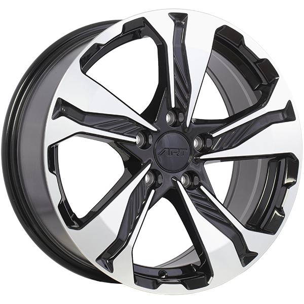 Gloss Black - Machined Face 17x7.5 5x114.3 Radius R12 ART Replica