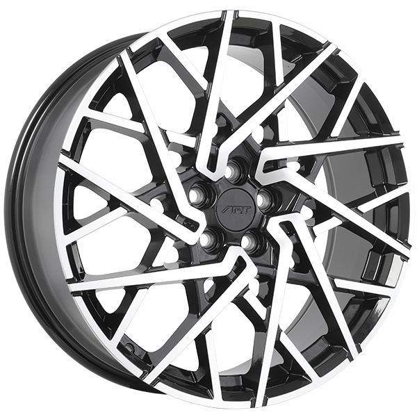 Gloss Black - Machined Face 20x8.0 5x108 Conical ART Replica