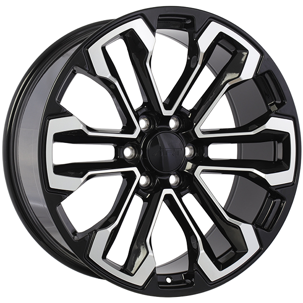 Gloss Black - Machined Face 22x9.0 6x139.7 Conical ART Replica