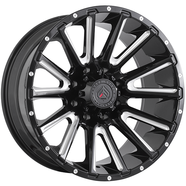 Gloss Black - Milled Edge 22x10.0 8x180 Conical Forged Wheels