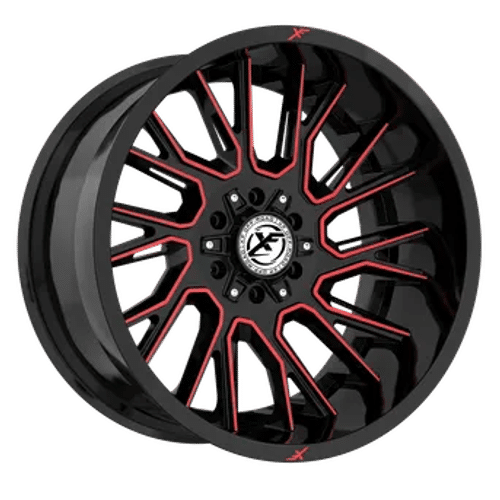 XF OFFROAD Black Machined Red XF-230 22x10 8x165.1/8x170 Wheels