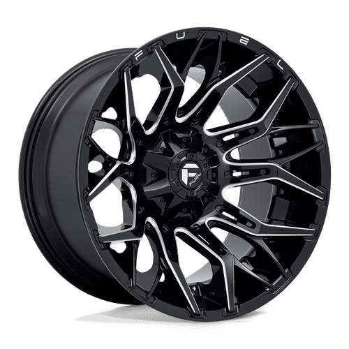 Fuel GLOSSY BLACK MILLED D769 22x12 8x165.1 Wheels