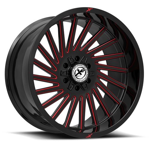 XF OFFROAD Gloss Black Milled Red XF-239GBMRED 20x9 6x135/6x139.7 Wheels