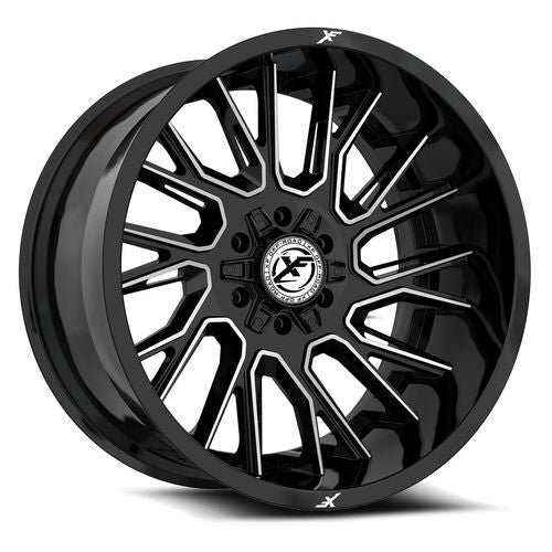 XF OFFROAD Gloss Black Machined XF-230 18x9 5x127/5x139.7 Wheels