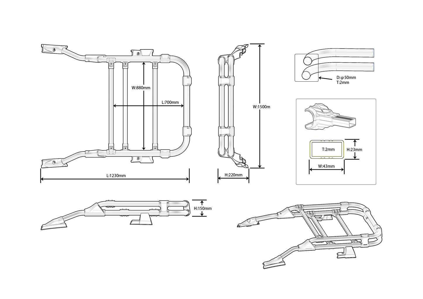 Vanguard Black Powdercoat Roof & Hitch Accessories Roof Racks Roof Rack for 2019-2024 toyota rav4 nan