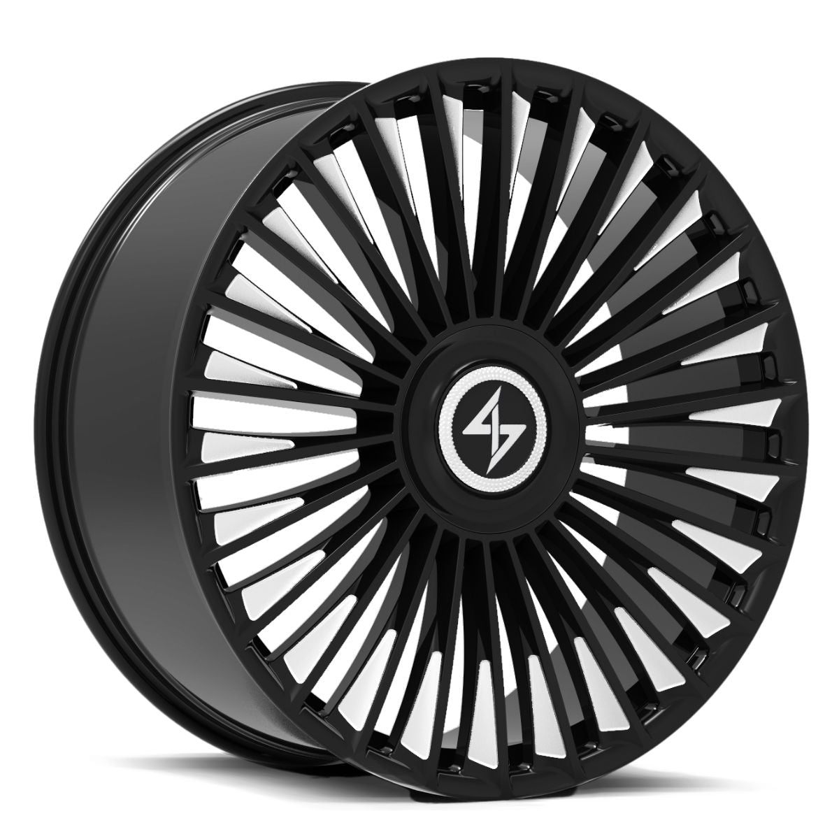 Sentali Luxx Gloss Black Milled Tips Turbine 20x9 5x112/5x114.3 Wheels