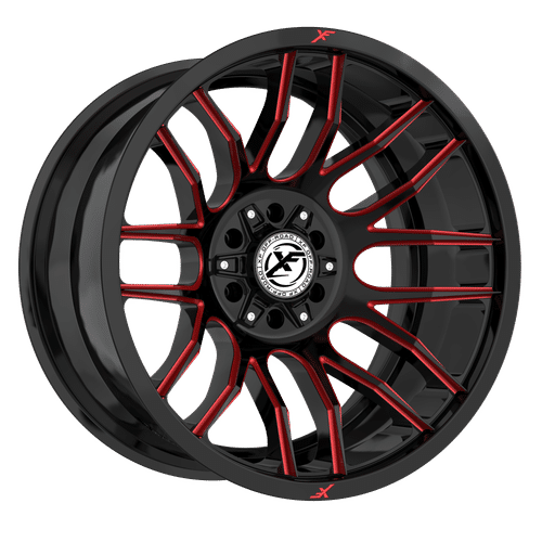 XF OFFROAD Gloss Black Milled Red XF-232 20x10 6x135/6x139.7 Wheels