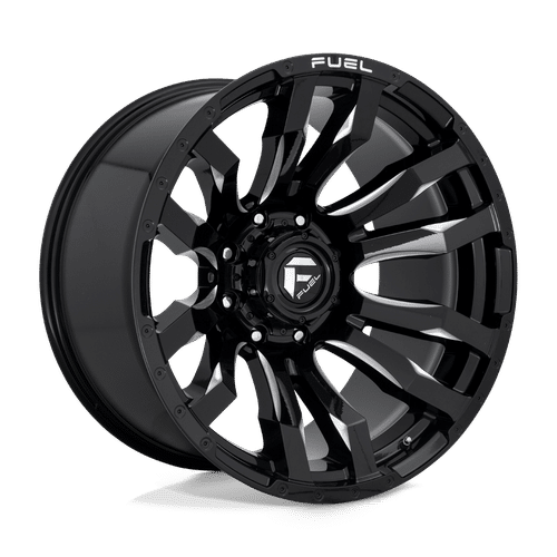 Fuel GLOSS BLACK MILLED D673 22x12 8x170 Wheels