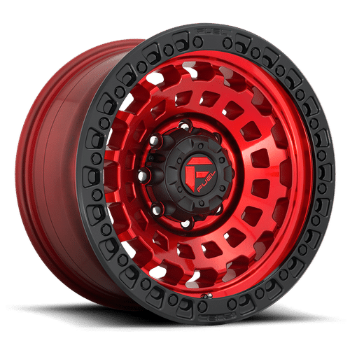 Fuel CANDY RED BLACK BEAD RING D632 ZEPHYR 18x9 8x170 Wheels