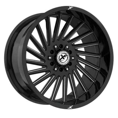 XF OFFROAD Gloss Black Milled XF-239 22x12 6x135/6x139.7 Wheels
