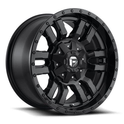 Fuel MATTE BLACK GLOSS BLACK LIP D596 20x10 8x180 Wheels