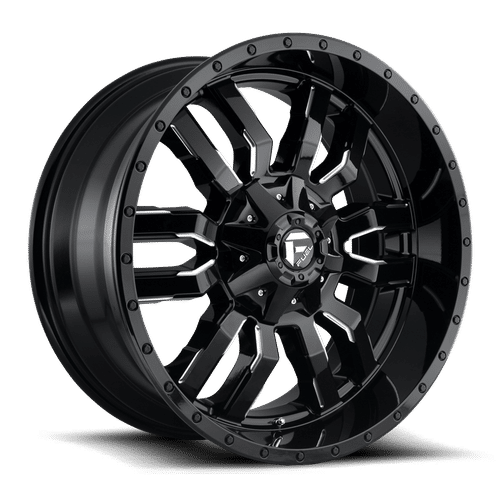 Fuel GLOSS BLACK MILLED D595 SLEDGE 20x9 6x135/6x139.7 Wheels