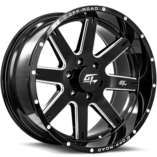 INVASION 22x12 8x165.1 -44 Gloss Black Milled