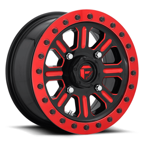Fuel D911 15x10 4x156 25 GLOSS BLACK RED TINTED CLEAR