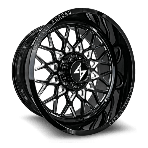 Sentali Forged Gloss Black Milled SF5BM 28x16 5x139.7 Wheels