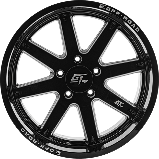 INVASION 22x12 6x135 -44 Gloss Black Milled