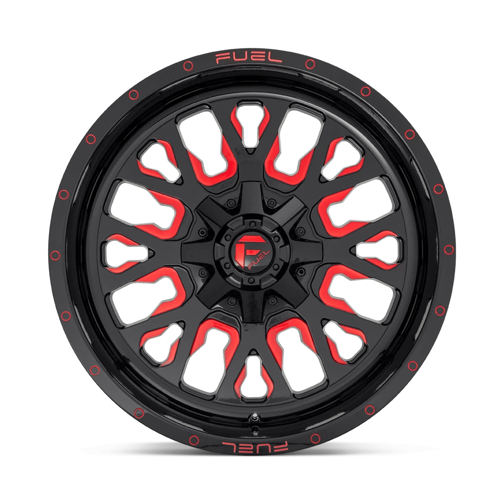 FUEL D612 STROKE 20x10 8x170 -18 GLOSS BLACK RED TINTED CLEAR