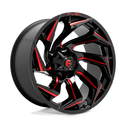 Fuel GLOSS BLACK MILLED WITH RED TINT D755 24x12 8x170 Wheels