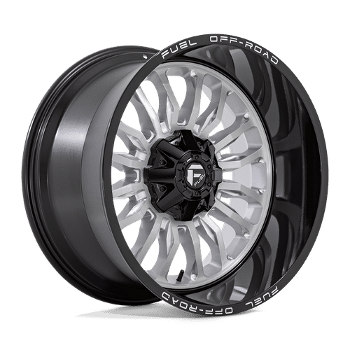 Fuel SILVER BRUSHED FACE WITH MILLED BLACK LIP D798 22x12 8x170 Wheels