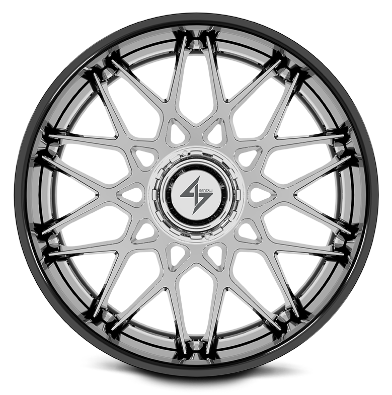 SENTALI BFX BFX5 24x12 8x165.1/8x170 -44 Gloss Black Lip / Chrome Centre