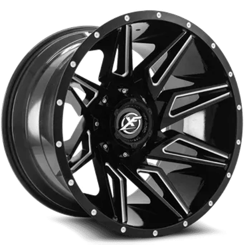 XF OFFROAD Gloss Black Milled XF-218 20x9 5x127/5x139.7 Wheels