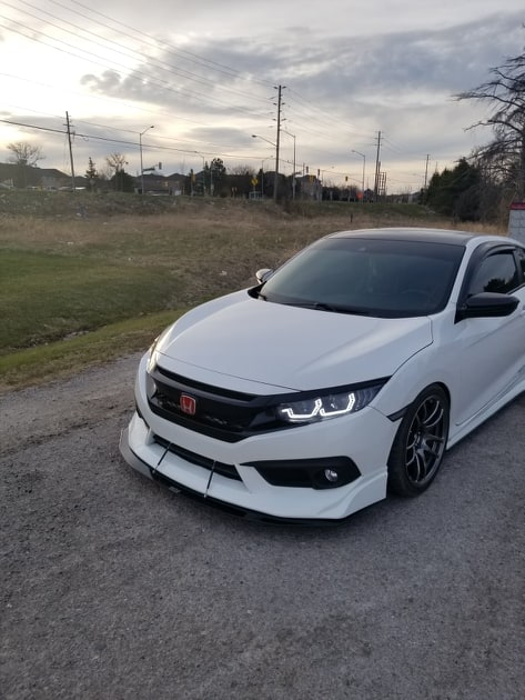 2016-2018 Honda Civic Ikon Motorsports JS Lip 2PC Front Splitter