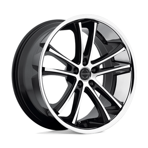 Asanti Black ABL1 20X8.5 5X4.5 MACH W/ SS LIP 35MM Wheels