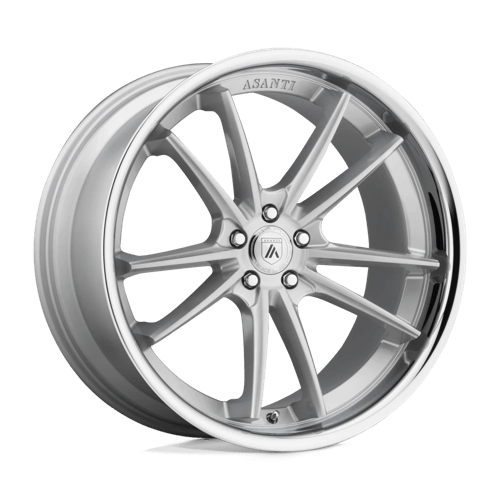 Asanti Black AB23 20X9 5X115 BRUSH SLV CHR LIP 15MM Wheels