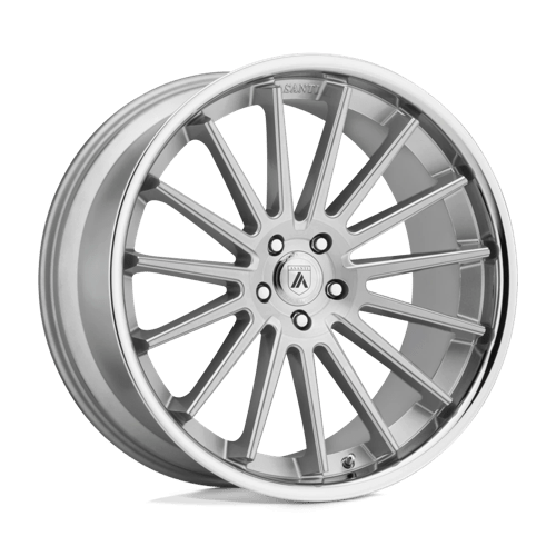 Asanti Black AB24 20X9 5X115 BRUSH SLV CHR LIP 15MM Wheels