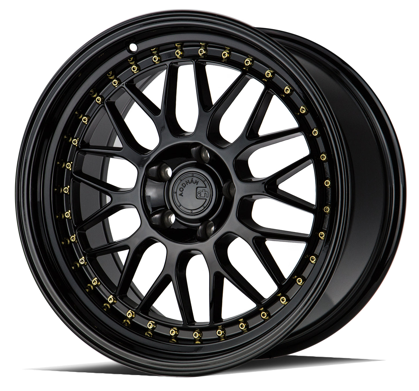 Aodhan 19x11 AH02 Series | Hyper Black w/ Machined Lip | 5x114.3 | +15 | 73.1