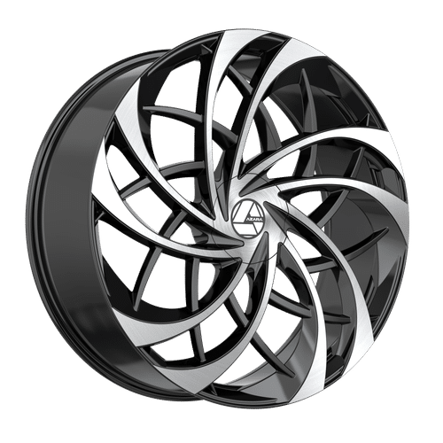 AZARA Gloss Black Machined AZA-540BM 22x8.5 5x112/5x114.3 Wheels