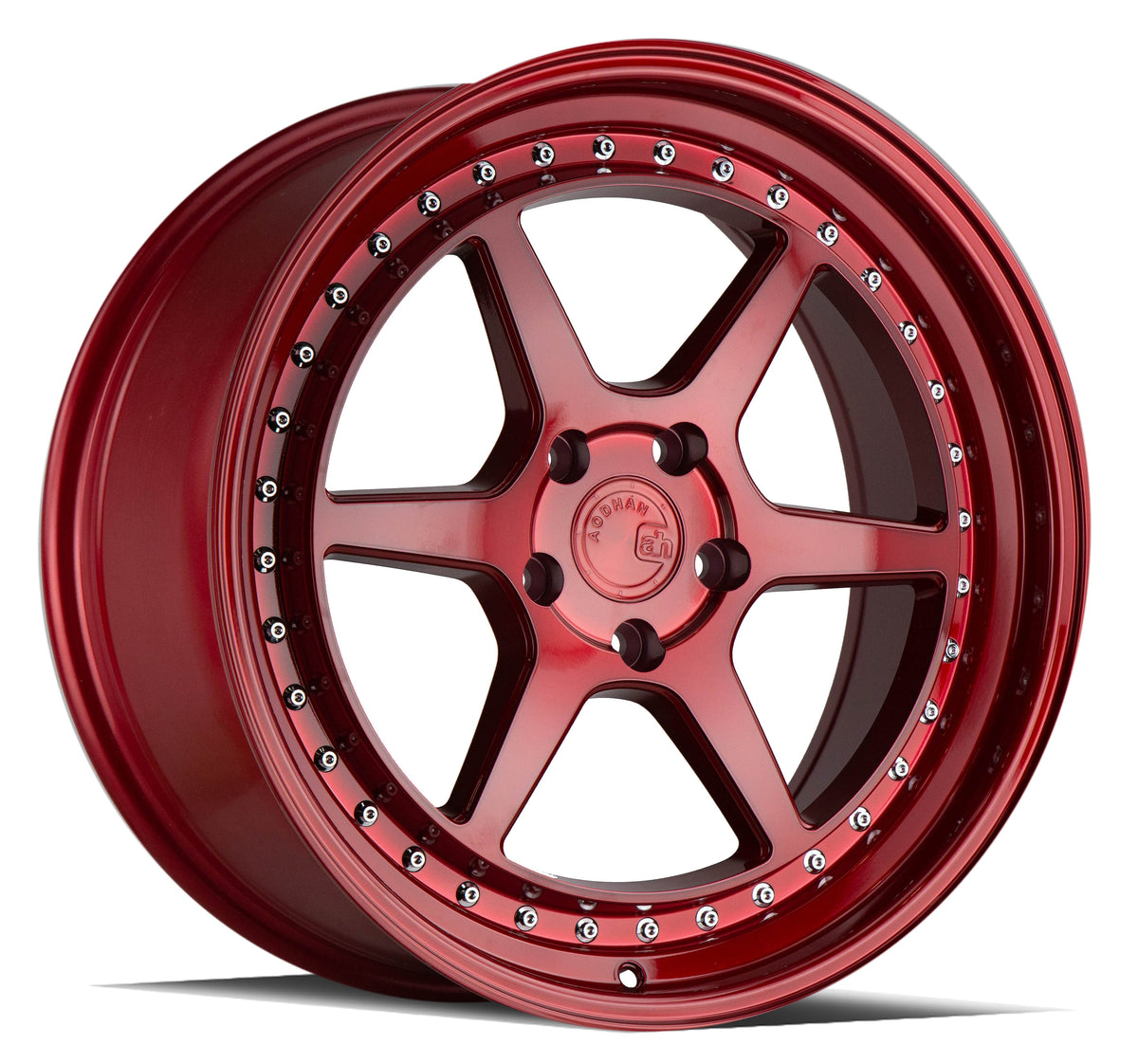 Aodhan 18x8.5 DS09 Series | Gloss Black W /Gold Rivets | 5x114.3 | +35 | 73.1