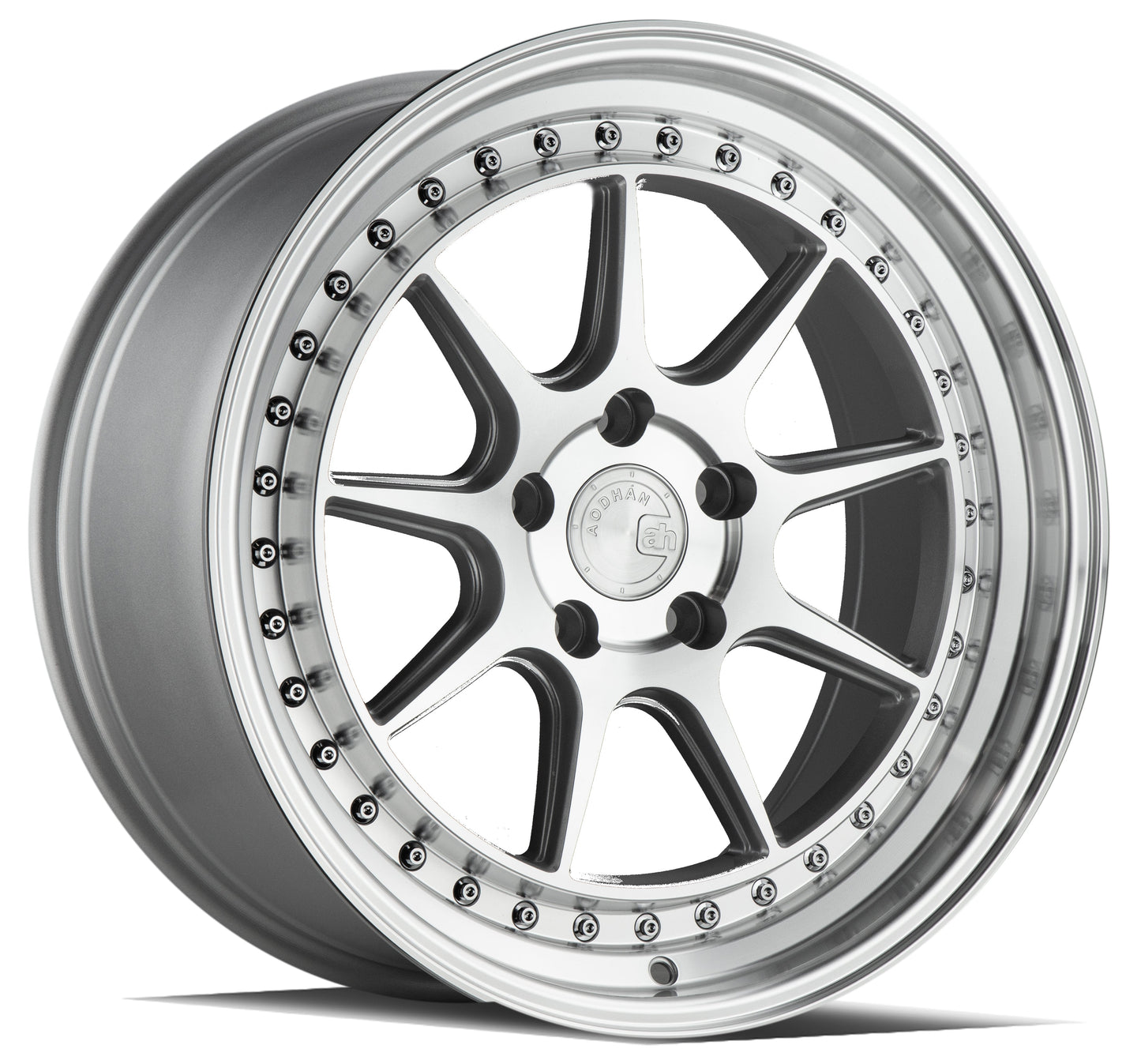 Aodhan 18x8.5 DS-X Series | Gloss Black W /Gold Rivets | 5x100 | +35 | 73.1