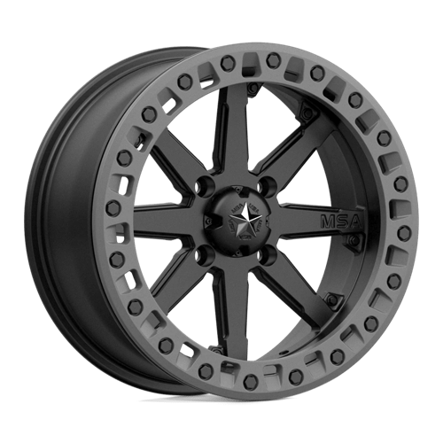 MSA Offroad Wheels LOK2 UTV BL 15X7 4X156 S-BLK GRY-RG +0 Wheels