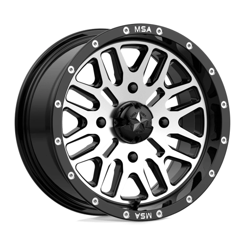 MSA Offroad Wheels BRUTE UTV 14X7 4X110 G-BLK MACH 10MM Wheels