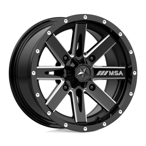 MSA Offroad Wheels BOXER UTV 14X7 4X110 G-BLK MILL -47MM Wheels