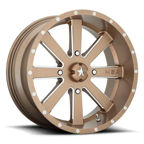 MSA Offroad Wheels FLASH UTV 22X7 4X156 BRONZE MILLED 00MM Wheels